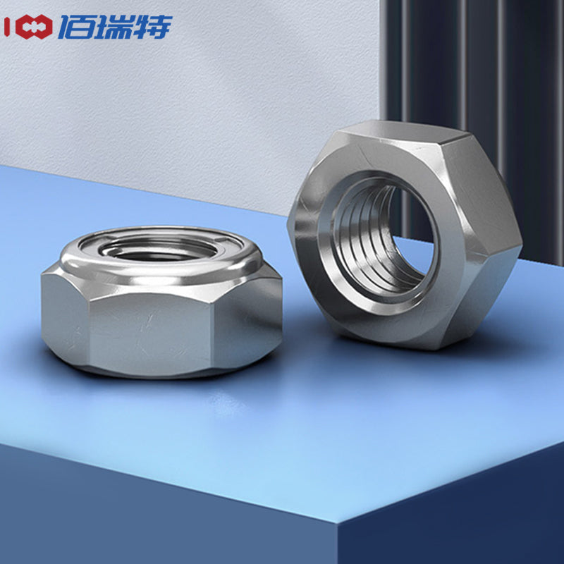 Bairuit 304 Stainless Steel Metal Anti-Loosening Self-Locking Nut, Anti-Locking Hex Nut, Anti-Slip Locking Nut M16 (1 piece)