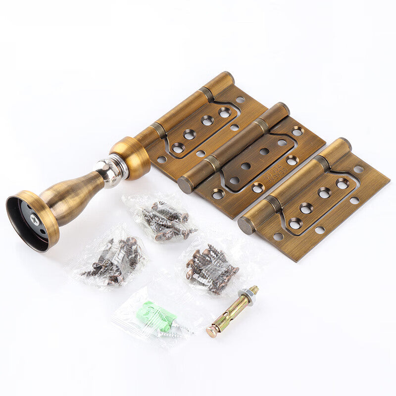 Deqi European Style Interior Handle Door Lock, Bedroom Silent Door Lock, Solid Wood Door Handle Lock, Huanggu (Large 50 Lock Body)
