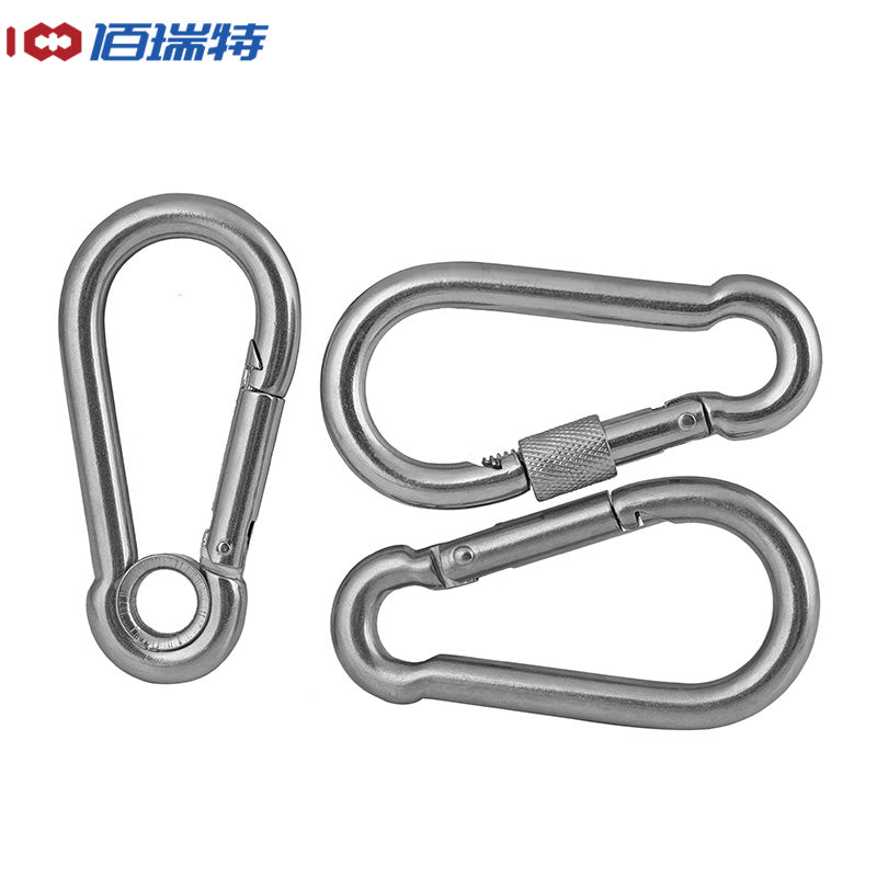 Bairuit 304 Stainless Steel Spring Buckle, Safety Buckle, Water Bottle Buckle, Chain Connector Hook, Quick-release Buckle, M6*60mm [Standard] 5 pieces