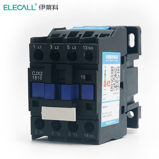 ELECALL AC contactor 18A CJX2-1810 مرحل اتصال ثلاثي الطور AC380V