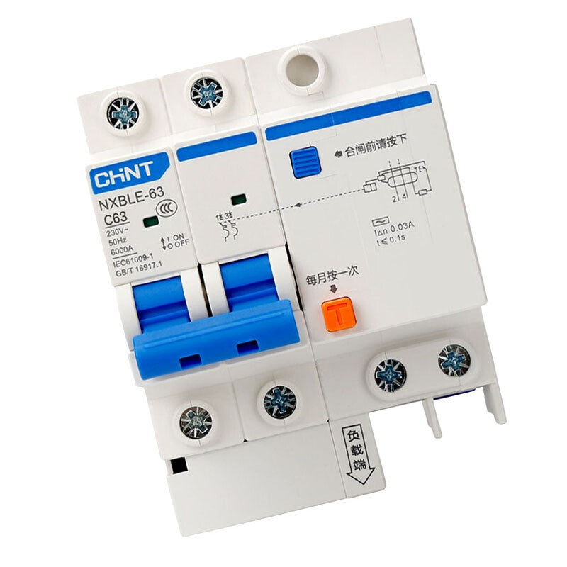 Chint NXBLE series small leakage protection circuit breaker with leakage protection leakage protection air switch NXBLE-63 2P C40 30mA 6kA (customized)