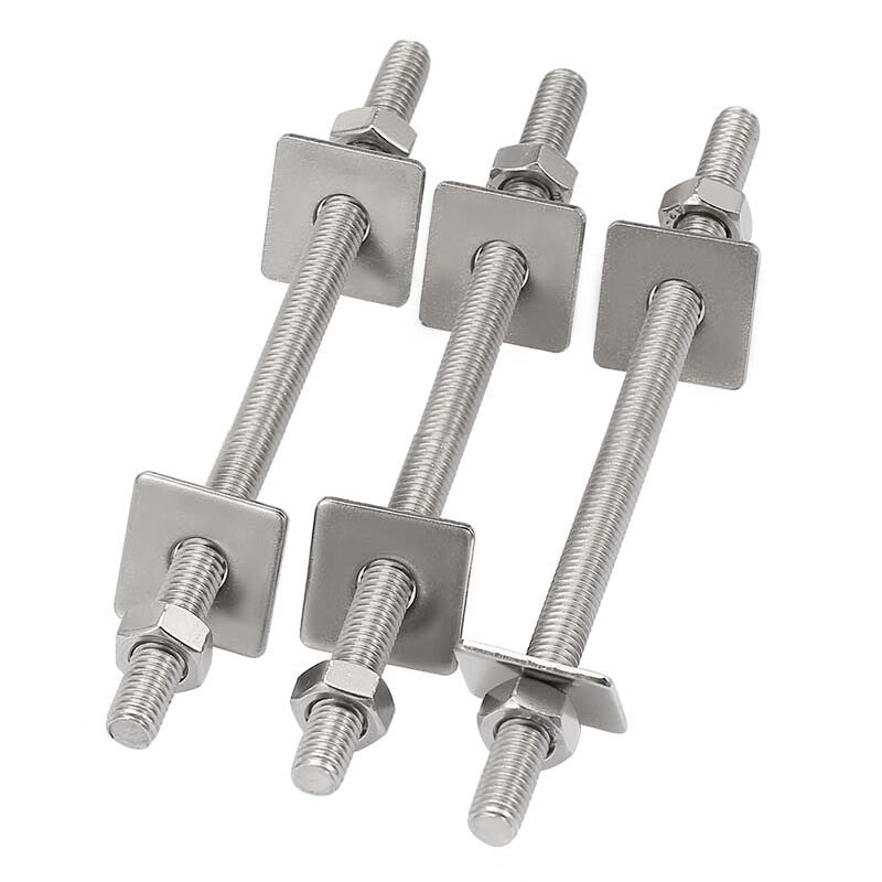 M8-M14 304 Stainless Steel Threaded Rod Clamping and Fixing Through-Wall Screw Extended Through-Screw External Hex Bolt Nut Washer Set M10*400 [1 Set]