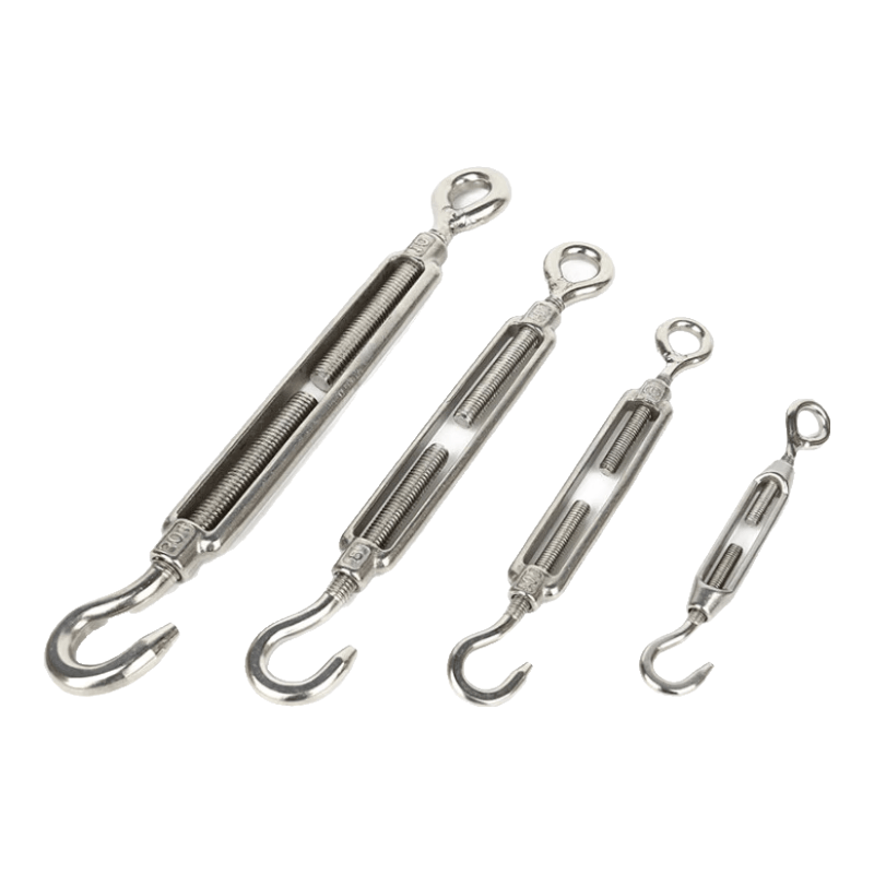 Anselene Stainless Steel Turnbuckles (5-pack) 304 Stainless Steel Turnbuckle Wire Rope Tensioner Open Body Turnbuckle Tensioner M8 430621