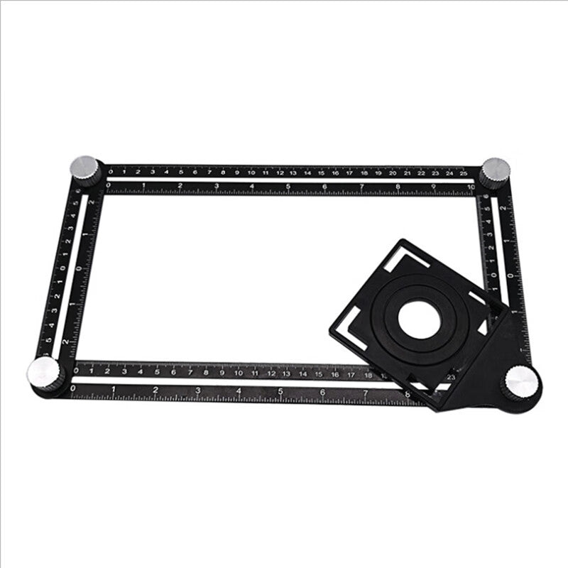 Mitz Masonry Tool for Wall and Floor Tiling, Aluminum Alloy Six-Fold Ruler, Glass Universal Drilling Tool, Tile Hole Opening and Positioning Tool LJ-LZC 31*5.5*2.6cm