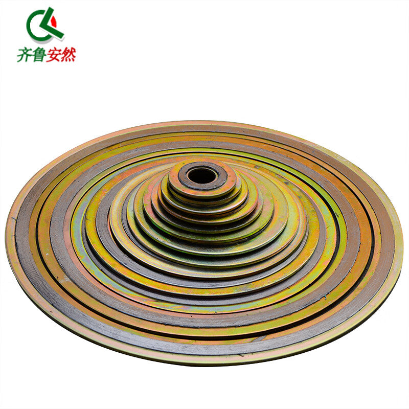 Qilu Anran Carbon Steel Inner and Outer Ring Metal Spiral Wound Gasket Graphite Flange Gasket High Temperature and High Pressure Flange Sealing Gasket [Carbon Steel Graphite Composite Gasket] DN50-10 5-Piece Pack