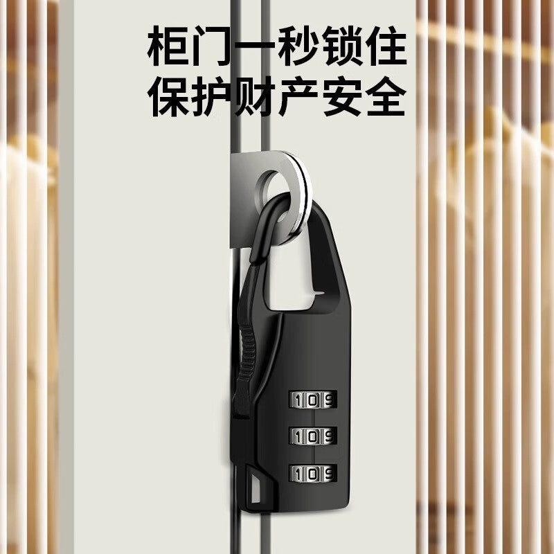 Small combination padlock for travel suitcases, backpacks, dorm storage, bookshelves, drawers, black [2-pack]