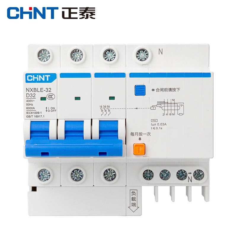 Chint NXBLE-32 3P 10A 30mA 6kA Leakage Circuit Breaker Switch