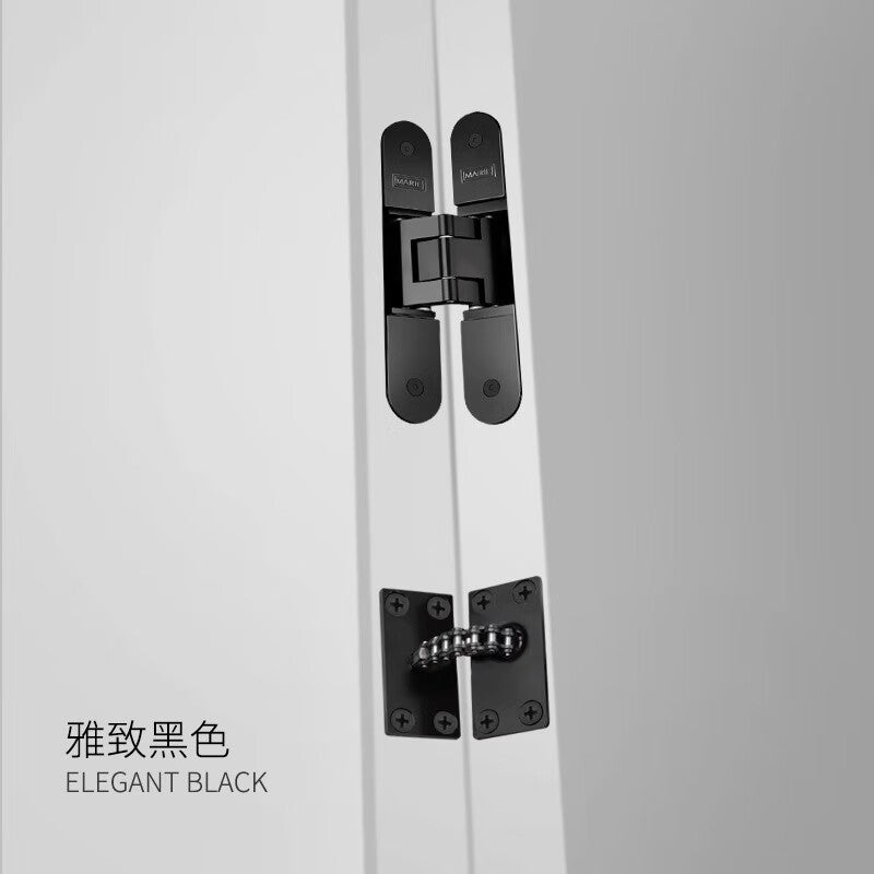 Concealed door closer with spring, hidden mechanism, automatic door closer, concealed device, bright chrome stainless steel.