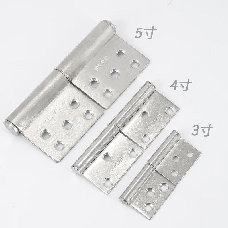 Bingyu Stainless Steel Flag-Shaped Hinges, Removable Fire Door Hinges, 3-inch 1.5mm Thick (Two Pairs Per Set), with Screws, BH-611