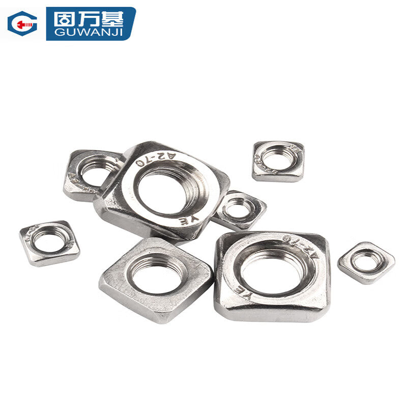GUWANJI Square Nuts, 304 Stainless Steel Square Nuts, Square Sheets, Locking Nuts, National Standard Fasteners, M4 [1000 pieces/pack]