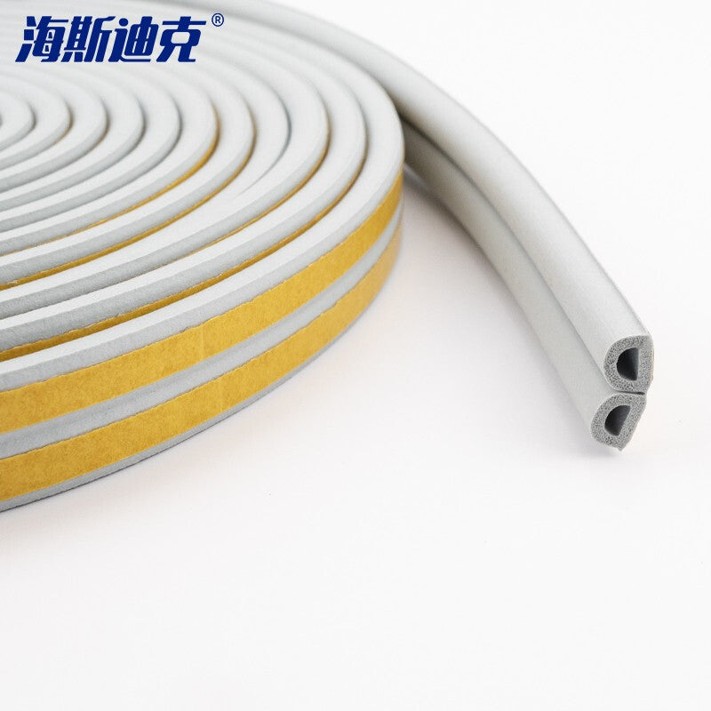 Haisdike HKLJ-18 Door and Window Sealing Strip for Soundproofing and Preventing Air Leakage in Sliding Glass Windows; Thermal Insulation Strip, Type D, 9*6mm, Gray, 10 Meters