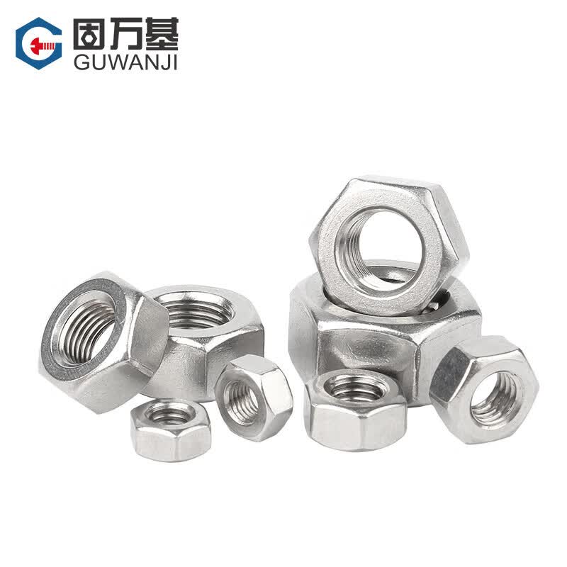 GUWANJI hex nuts, 304 stainless steel, natural color, M4 [50 pieces]