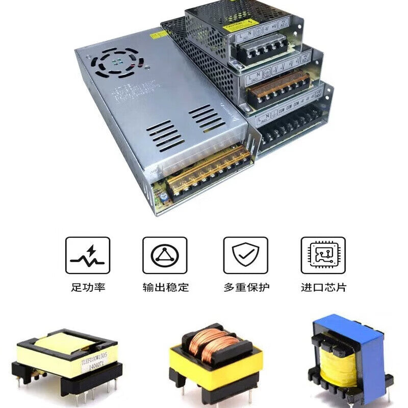 [12V 40A 500W] 220V to 5V 12V 24V DC LED Switching Power Supply 12V 30A 10A 20A Monitoring Light Box Power Transformer
