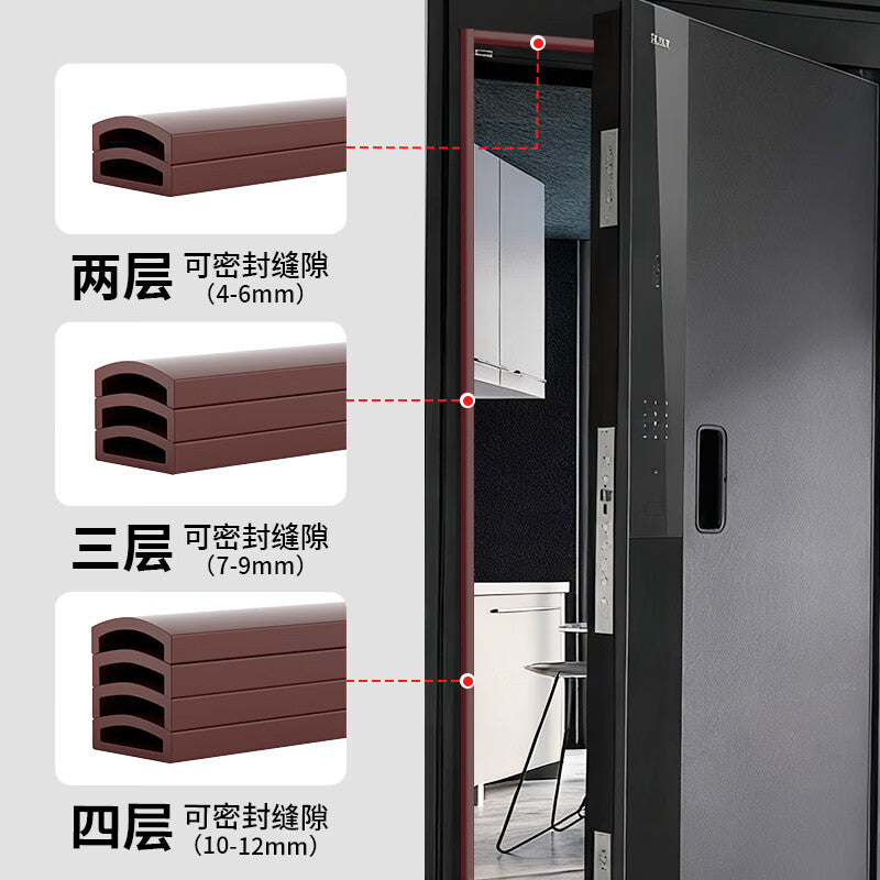 Chuco multi-layer tearable door seam sealing strip, window sealing strip, soundproof and windproof product for security doors, entrance doors, and room doors (6 meters).