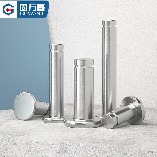GUWANJI Flat Head Grooved Pin, 304 Stainless Steel, Flat Head Grooved Pin, Snap Ring Pin, Locating Cylindrical Pin, M4x30 [10 pieces]