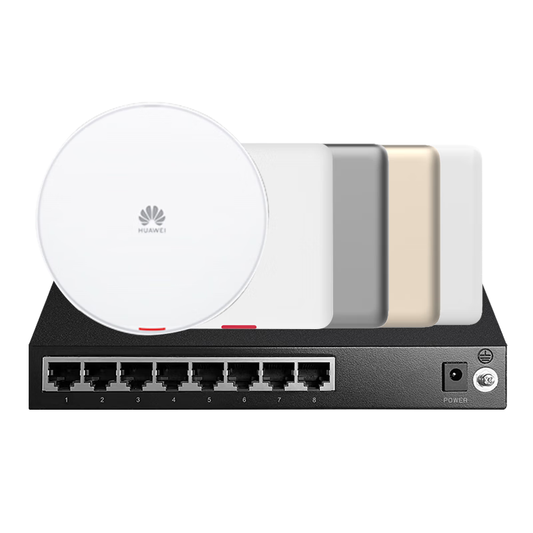 Huawei AP ceiling panel whole house WiFi6 set Gigabit dual-band 3000M AC-free large flat villa 250㎡ 1 ceiling AP + 4 86 panel AP + 8-port POE switch