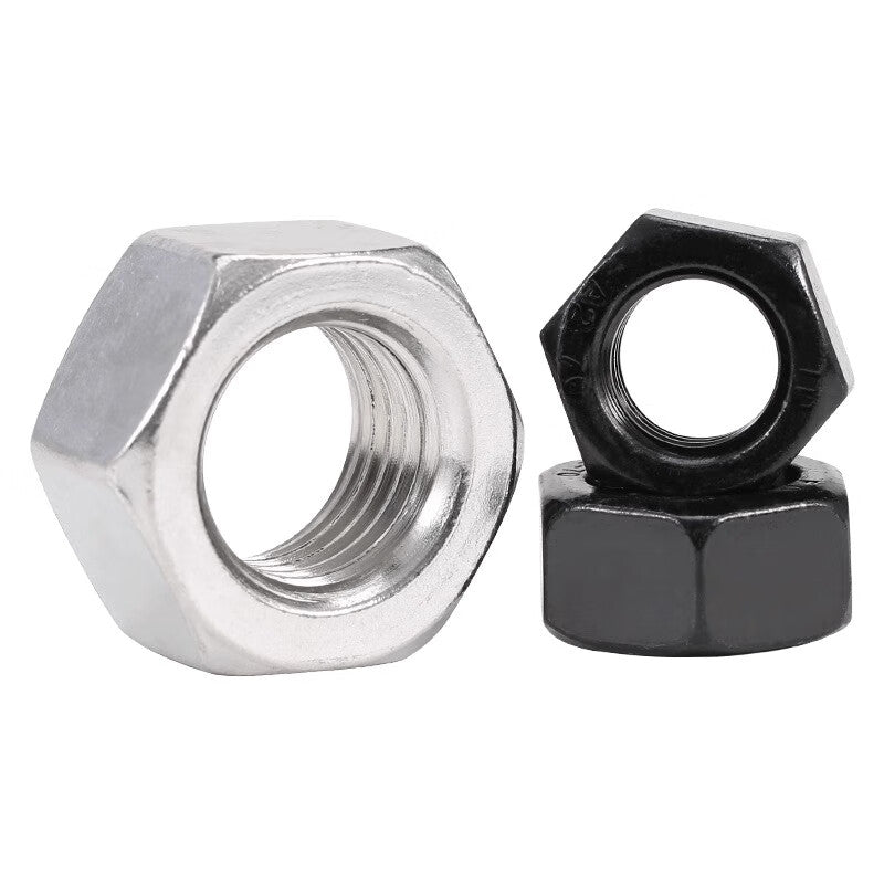 Bairuite 304/316 Stainless Steel Nuts and Screws Collection: Hexagonal Nuts, Fine Thread Nuts, M10 [10pcs] (Black 304) Coarse Thread