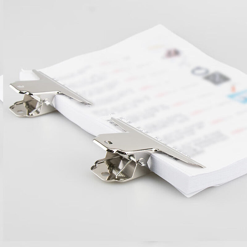 Masford Strong Stainless Steel File Folder 160mm [Pack of 4] Mountain-shaped Metal Clip for Documents, Receipts, and Stationery