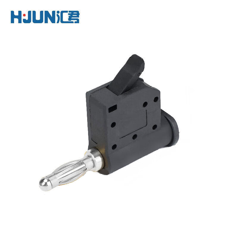 Huijun Stackable Banana Plug Lantern Flower Overlapping Gold-Plated Nickel-Plated Plug Connector - No Soldering Required. Lantern Flower Overlapping Nickel-Plated - Black (10pcs per pack)
