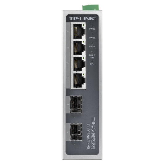 TL-SG2206 Industrial-grade Layer 2 managed industrial switch with 4 Gigabit ports and 2 Gigabit SFP ports