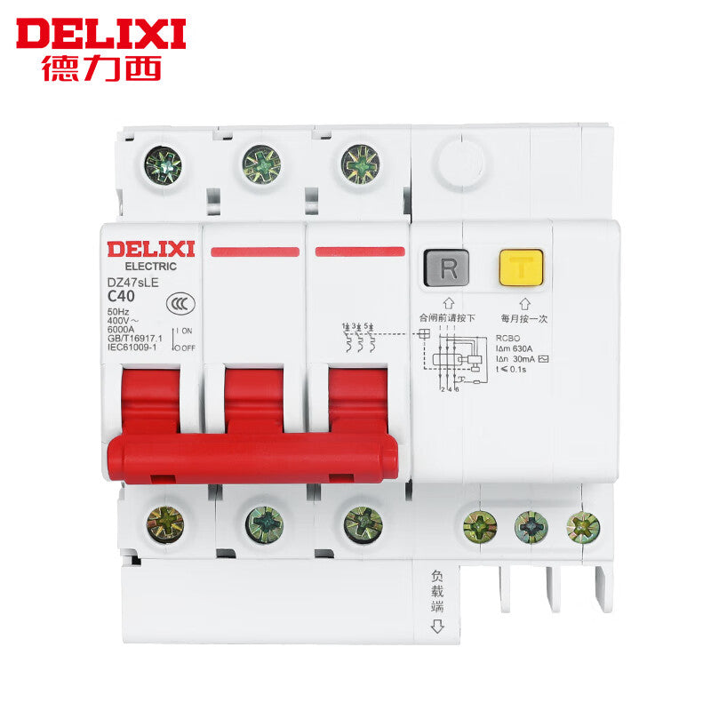DELIXI DZ47SLE 3P C40 30mA 6kA Leakage Protection Circuit Breaker