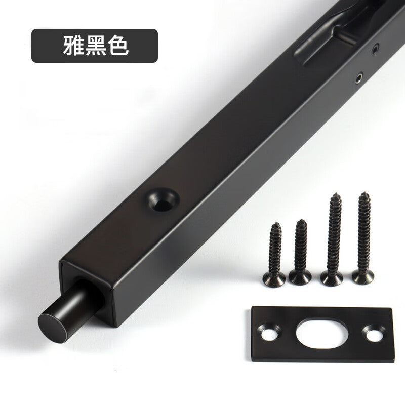 Deqi Stainless Steel Concealed Locking Bolt, Double Door Hidden Box Locking Bolt, Elegant Black (Screws Included), 24-inch