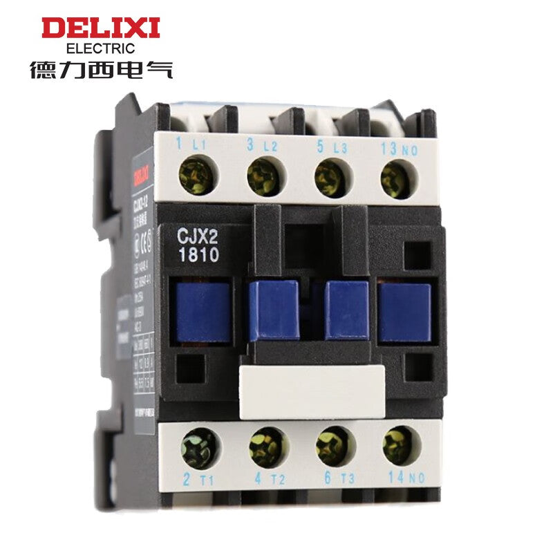 Delixi CJX2 AC contactor 50Hz control coil voltage 220VAC auxiliary contact 1NO CJX21810M