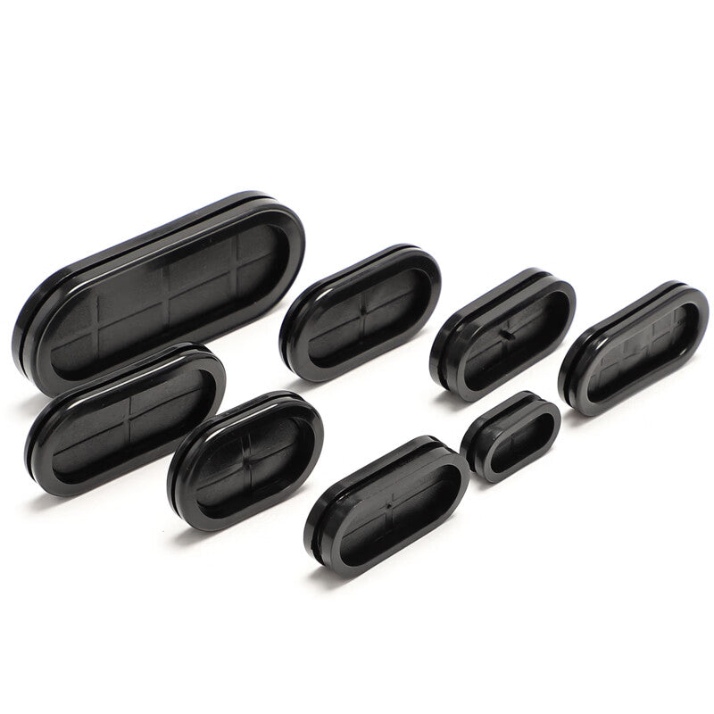Ren Dian oval-shaped coil protector, elongated oval shape, environmentally friendly rubber double-sided dustproof wire exit ring, environmentally friendly 20*50mm opening (10 holes).