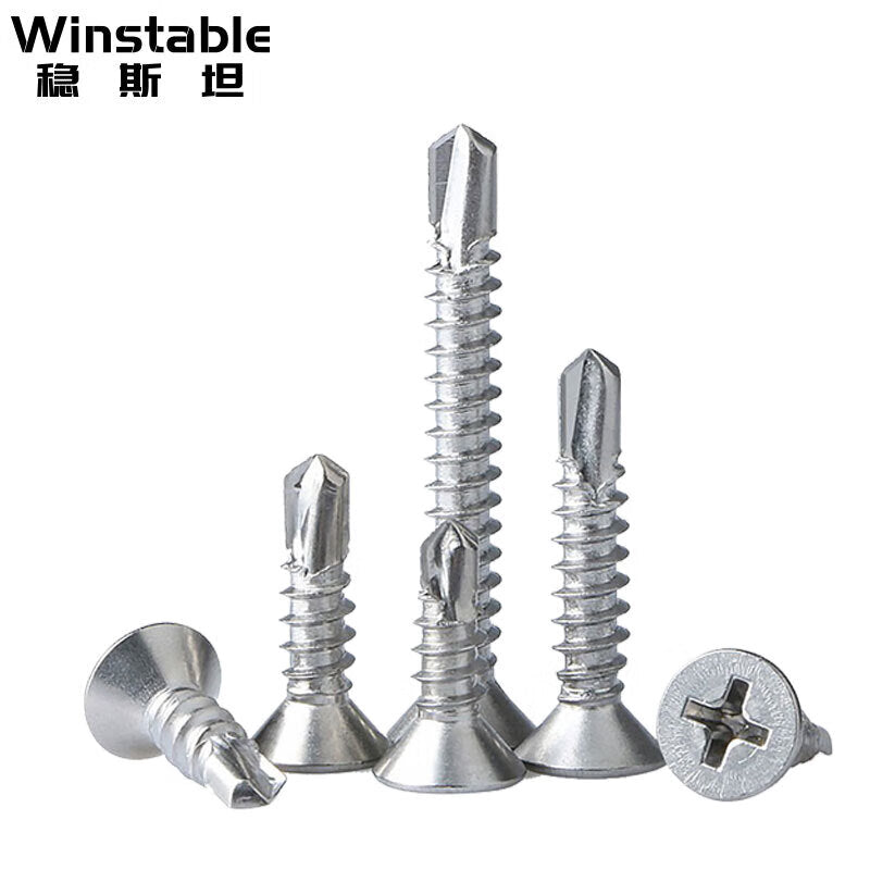 Winstein 410 Stainless Steel Countersunk Self-Drilling Dovetail Screws ST4.2×25 (100 pieces) DIN7504P WSX211