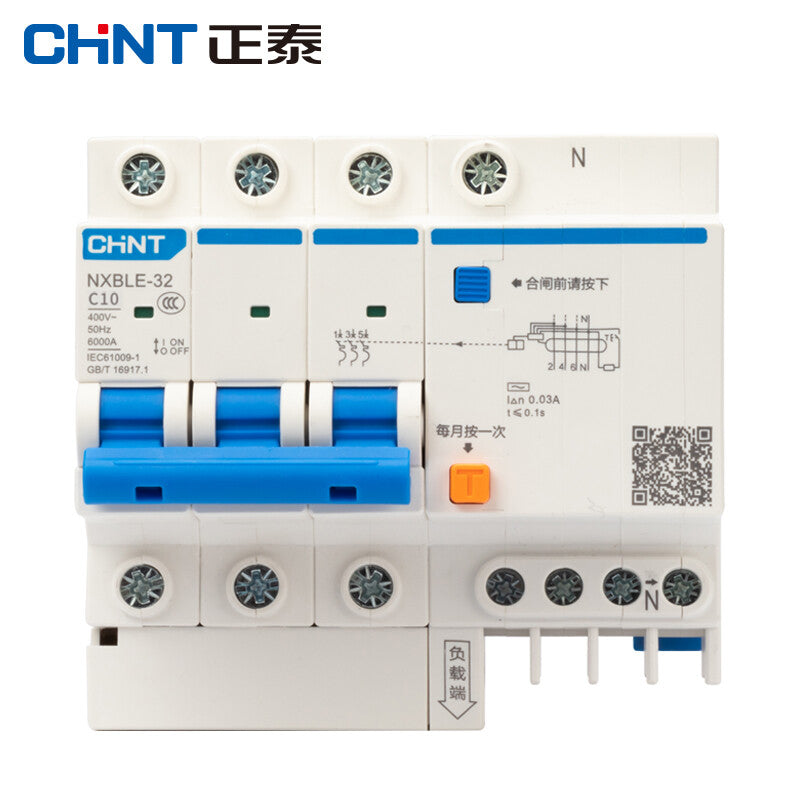 Chint NXBLE-32 3P+N 10A Residual Current Circuit Breaker