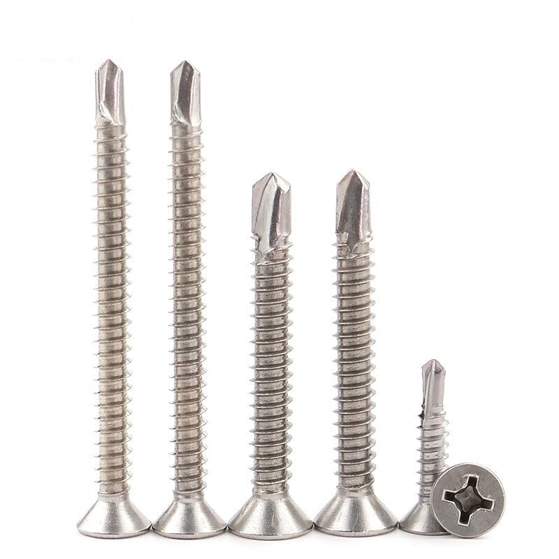 Zhongyuan Special Steel Stainless Steel Phillips Head Self-Drilling Screws, Countersunk Phillips Head Dovetail Self-Tapping Screws, 4.2*38, One Price.