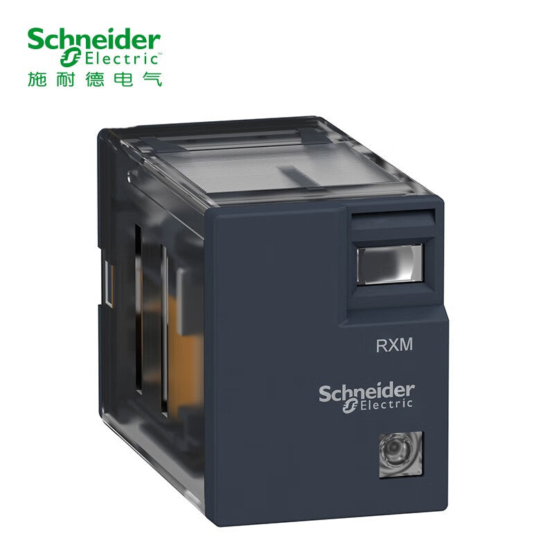 Schneider intermediate relay 24V set RXM series | 8 pins 2 open 2 closed 24VDC 5A | Intermediate relay with base RXM2LB2BD+RXZE1M2C with LED indicator