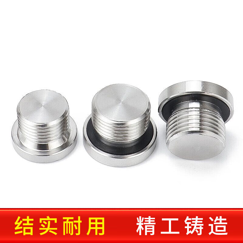 Deqi Hexagonal Plugs with ED Ring Sealing, Hose Plugs, Oil Plugs, Screw Plugs, 304 Stainless Steel Metric/Imperial Flange Plugs, 1-inch Pipe (G1 inch)