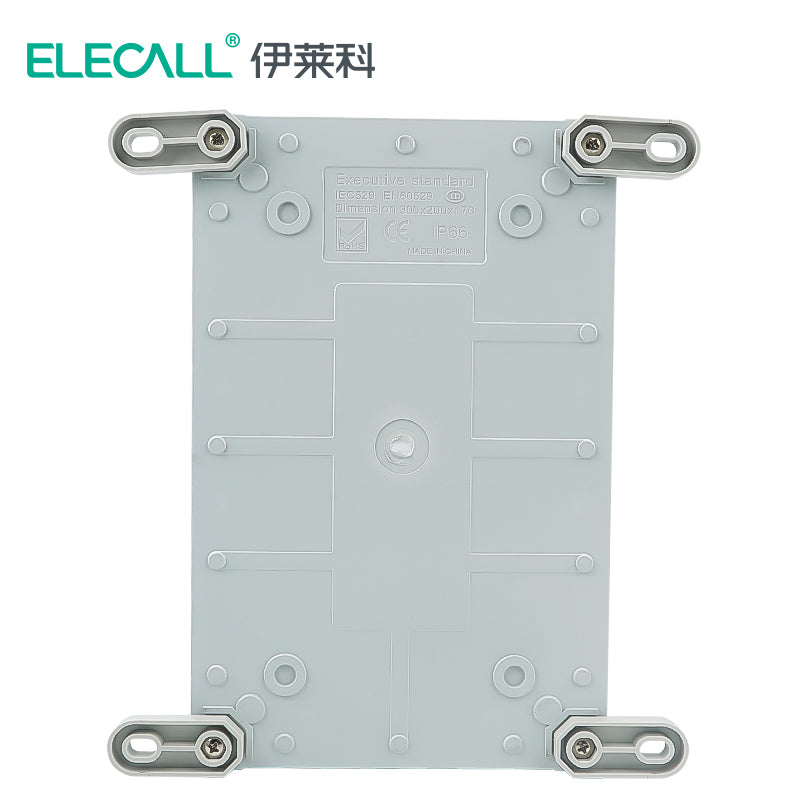 ELECALL Waterproof Socket Distribution Box 10A with 15 Holes Gray Cover