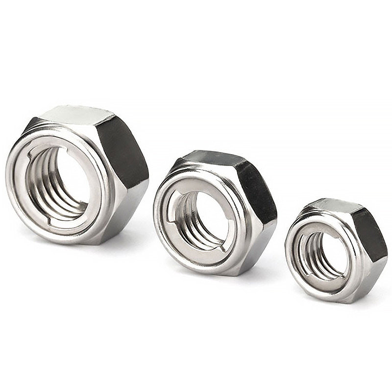 Hirschg JG-695 304 Stainless Steel All-Metal Lock Nut, Metal Self-Locking Nut, Anti-Loosening Nut, DIN980 M8-M Type (10 pieces)