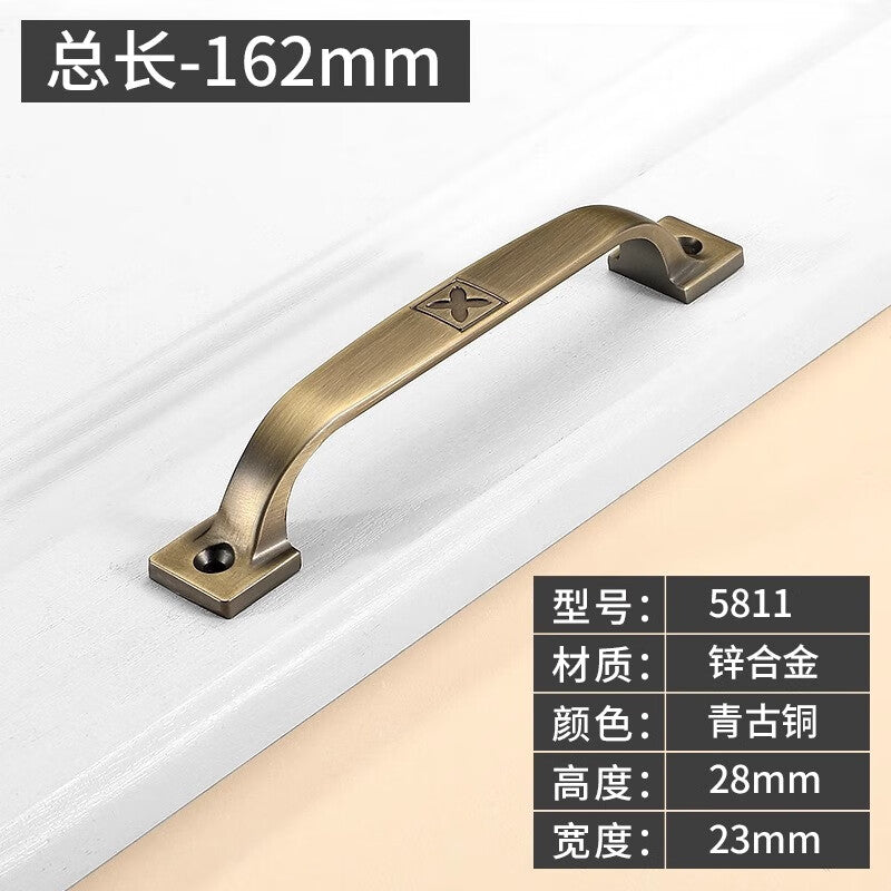 Pangu Precision New Chinese Style Sliding Door Handle, Wardrobe Surface Mounted Drawer Handle 5811-Antique Bronze 162mm