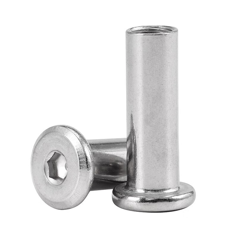 Bairuite 304 Stainless Steel Clamping Plate Beveled Locking Nut Furniture Screws Threaded Threads and Nuts, Butt-fitting Hex Socket Head Cap Nuts M8*30-φ10 [10 pieces]