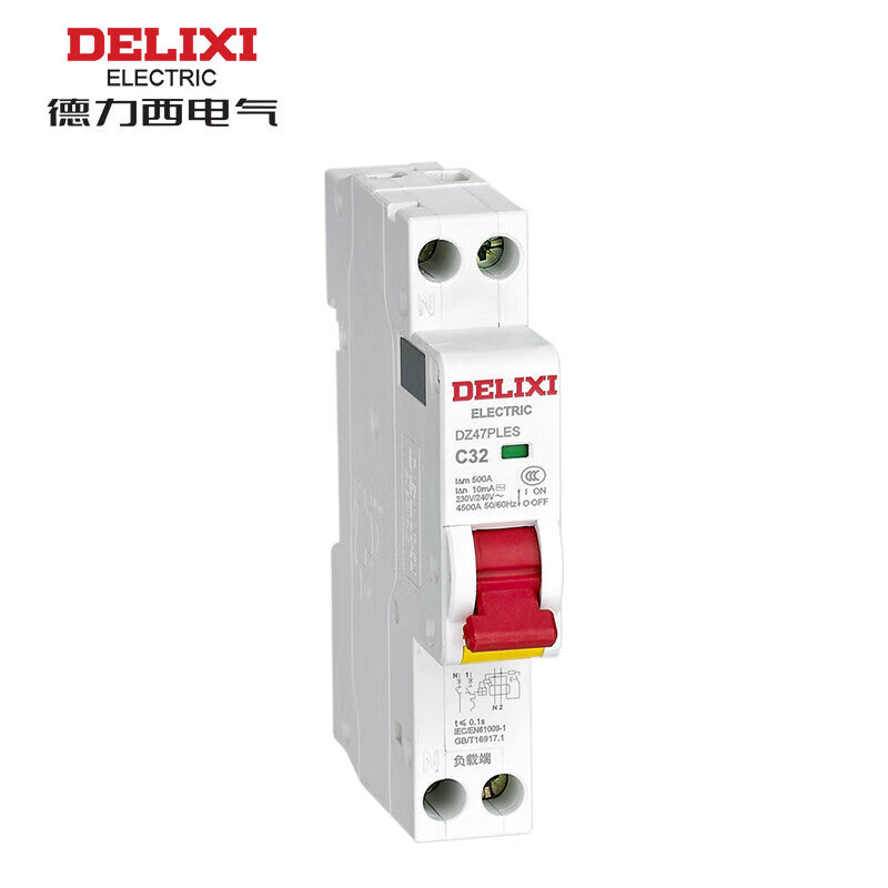 Deli Electric DZ47PLES 1P+NC 32A 4.5KA 30mA ELE (electronic) AC 230VAC DZ47PLESAC32 miniature leakage protection circuit breaker