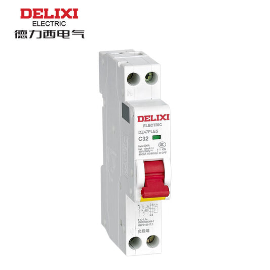 Deli Electric DZ47PLES 1P+NC 32A 4.5KA 30mA ELE (electronic) AC 230VAC DZ47PLESAC32 miniature leakage protection circuit breaker