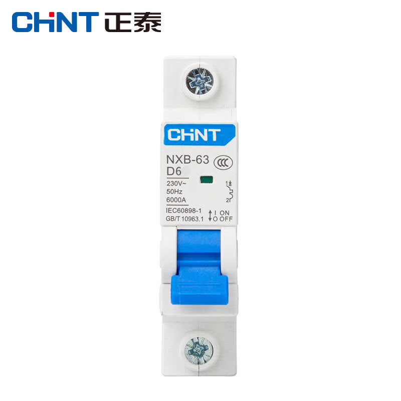 Chint (CHNT) NXB-63-1P-D6 air switch D-type overload DZ47 upgraded small circuit breaker 1P D6