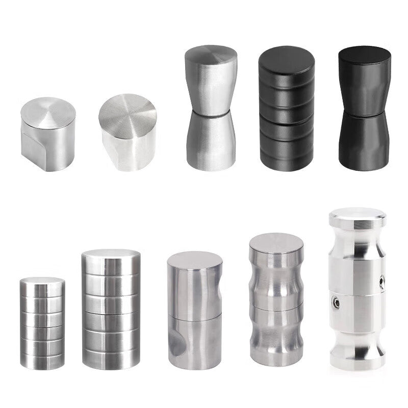 Zhonglicheng Stainless Steel Handles, Partition Door Handles for Public Toilets, 50mm Concave Handles, Beveled Handles, Stainless Steel - Steel Color