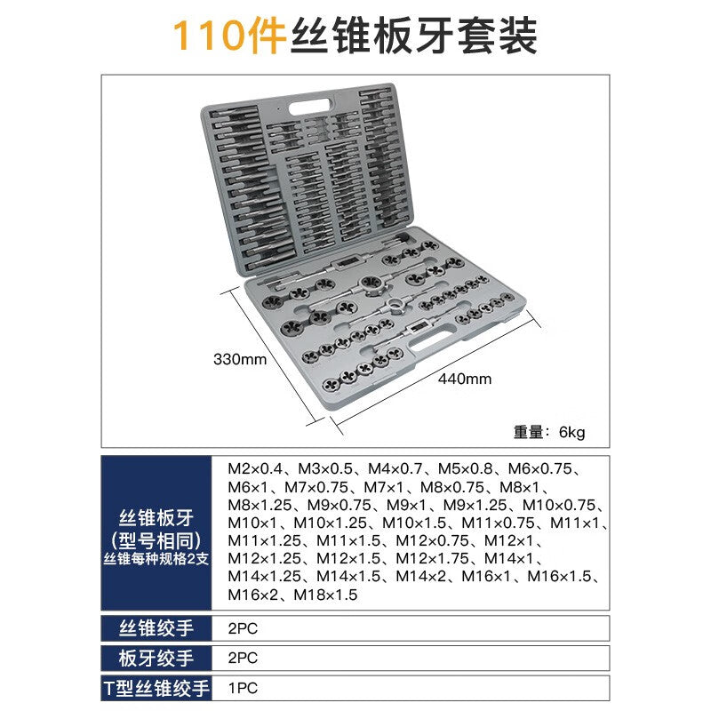 Paola Paula 110-Piece Metric Tap & Die Set