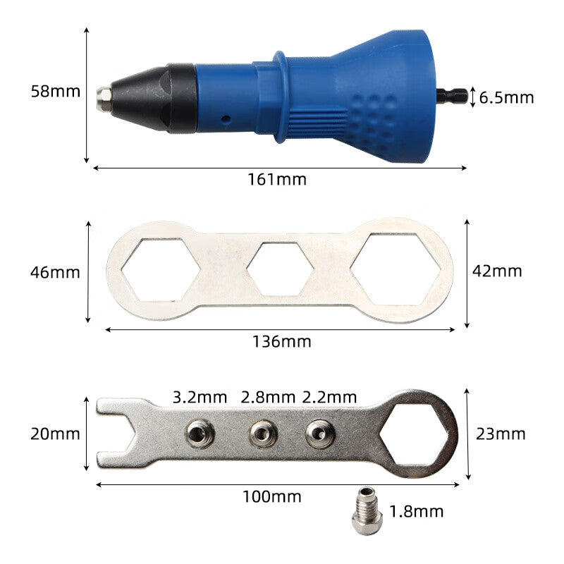 Paola Electric Rivet Gun Conversion Head Pull Rivet Grab 8799