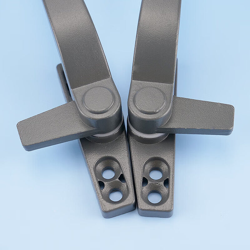 Deyu Window Handles, Type 50 Zinc Alloy Single-Point Casement Window Handle, Outward-Opening Window 7-Shaped Window Lock, Curtain Wall Hanging Window Handle, Dark Gray Left Handle