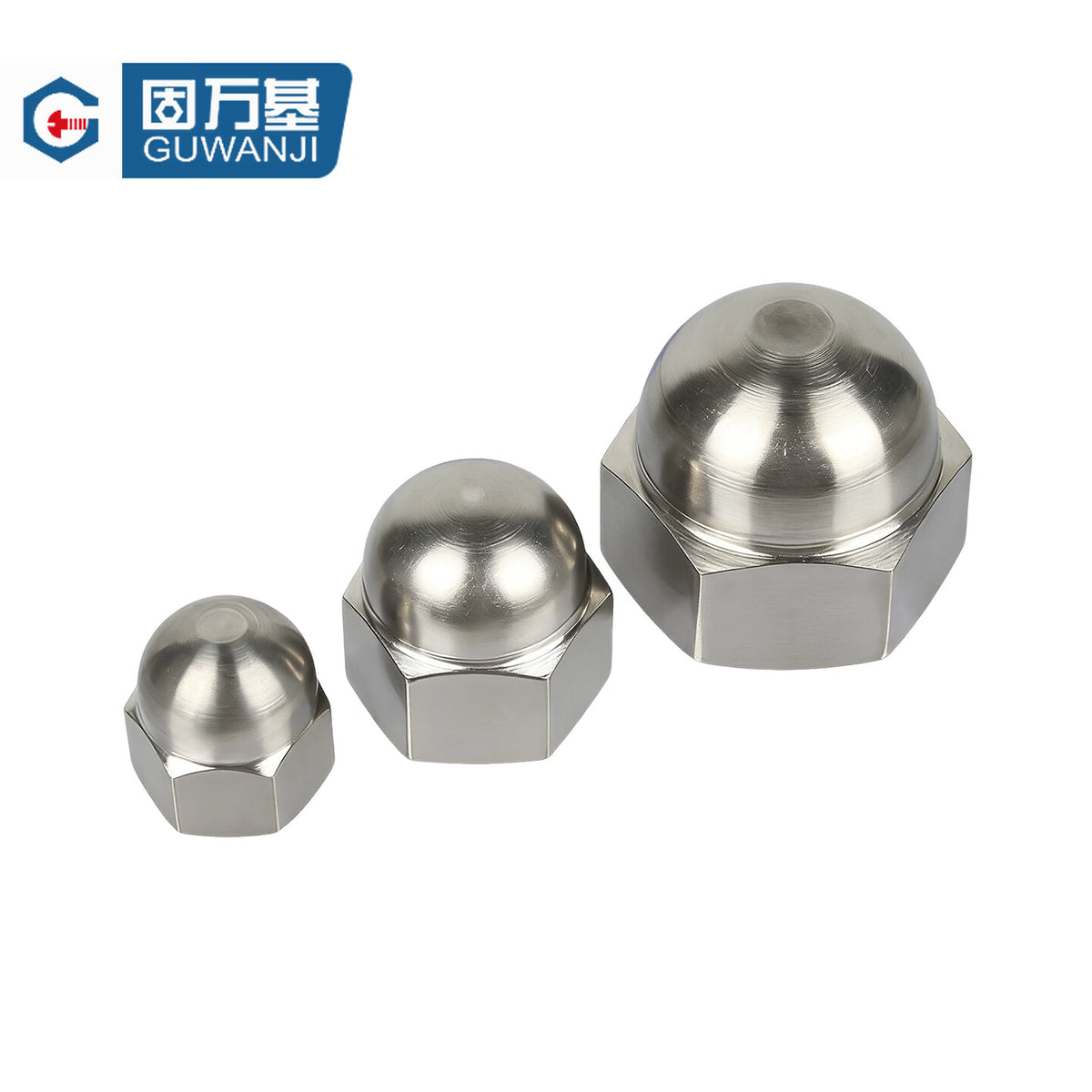 GUWANJI Hexagonal Cap Nut TA2 Titanium Alloy Cap Nut Pure Titanium Cap-Shaped Spherical Head Decorative Capped Nut M5 [5 pieces]
