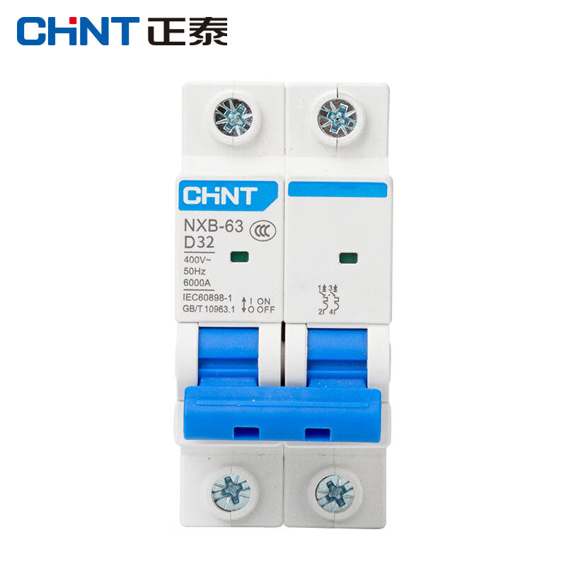 Chint (CHNT) NXB-63-2P-D32 air switch D-type overload DZ47 upgraded small circuit breaker 2P D32
