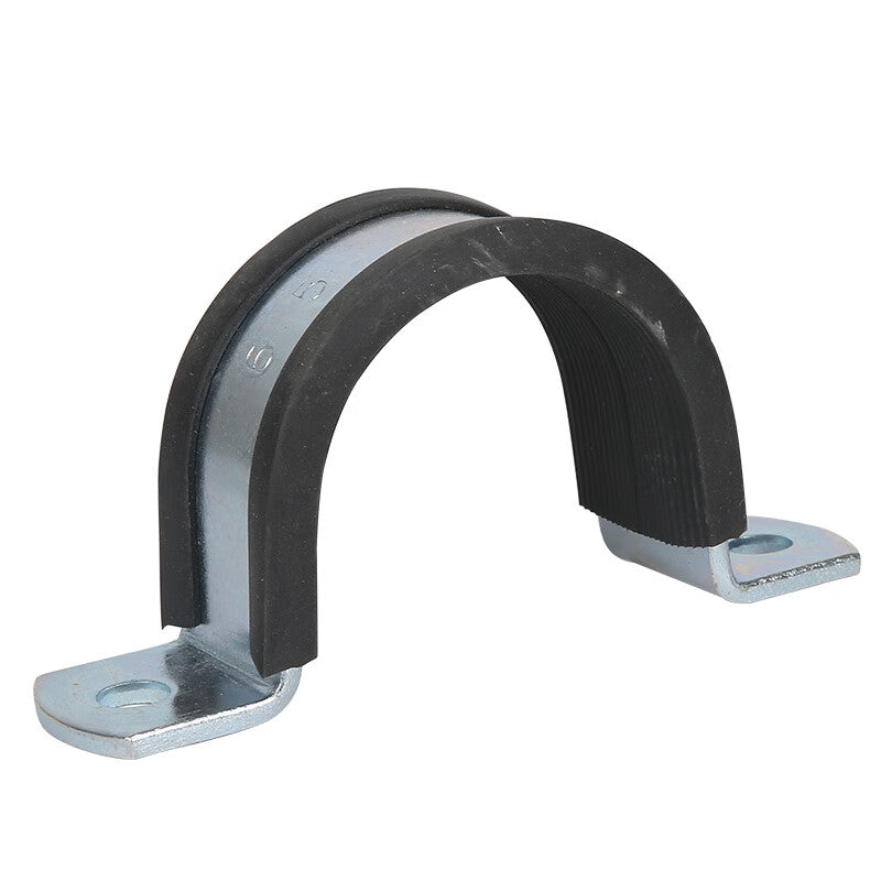 Zhiling pipe clamps, galvanized thickened water pipe clamps, U-shaped clamps, pipe ferrules, hose clamps, DN25A, 34mm diameter + anti-vibration strip, 10 pieces.