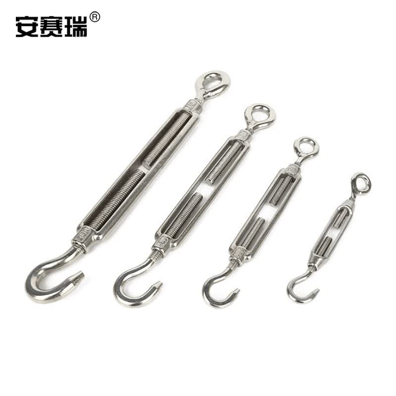 Anselene Stainless Steel Turnbuckles (5-pack) 304 Stainless Steel Turnbuckle Wire Rope Tensioner Open Body Turnbuckle Tensioner M8 430621