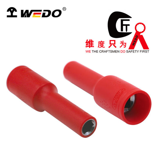 Dimension 3/8'' 10mm series insulated extended sleeve head, withstand voltage 1000V, German standard 13mm 8113-13/piece
