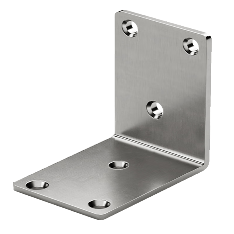 Thickened stainless steel angle brackets, multi-functional right-angle fasteners, angle iron supports, shelf holders, large size, 6 holes, 10 pieces per pack